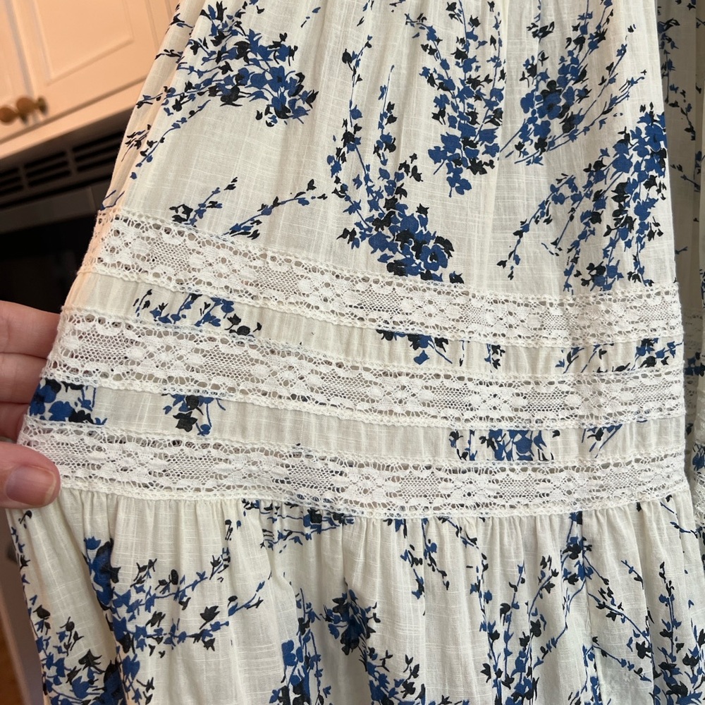 THE GREAT. The Hideaway Floral Tiered Midi Dress Size 1 Small - Picture 11 of 11
